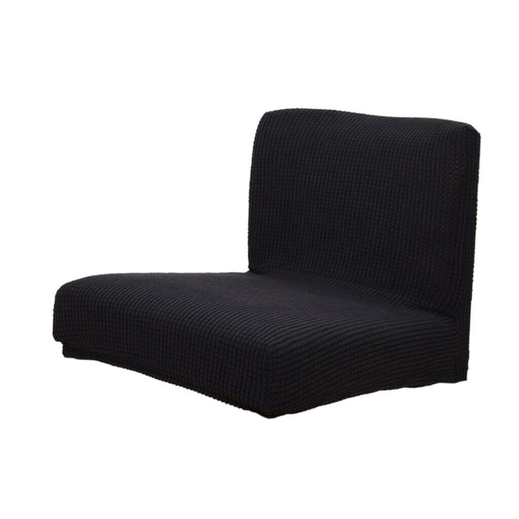Stretch Short Back Dinning Chair Seat Cover for Banquet Black Slipcovers
