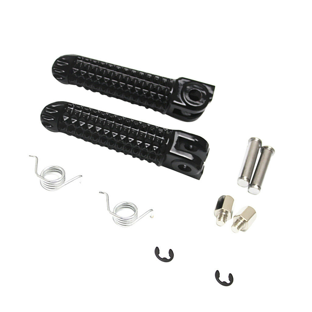 1 PAIR OF BLACK FRONT FOOTPEGS FOOTRESTS ASSEMBLY FOR YAMAHA YZF R1 R6 R6S