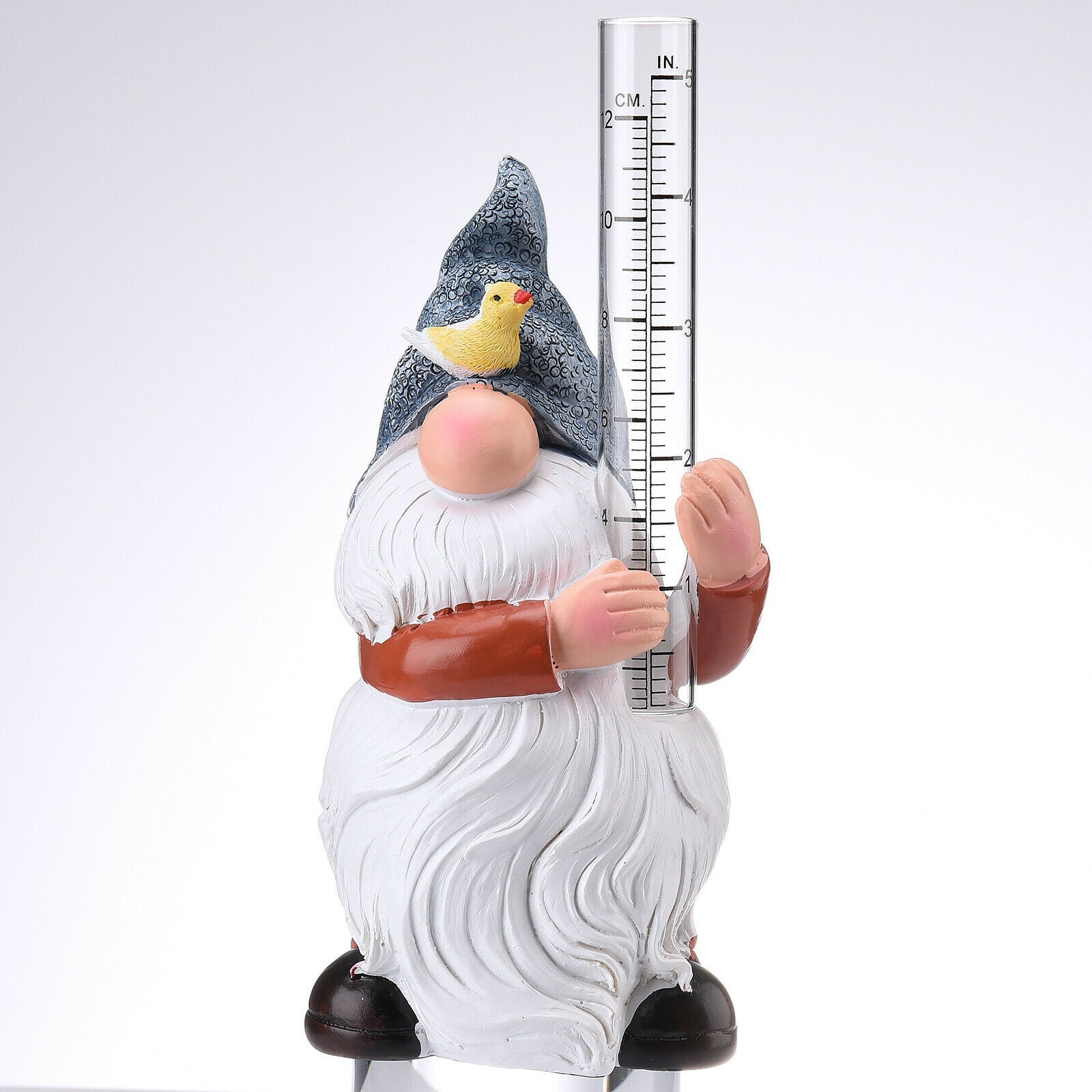 Garden Rain Gauges Gnome Sculpture Plastic Yard Durable Hand Painted 1PCS Statue