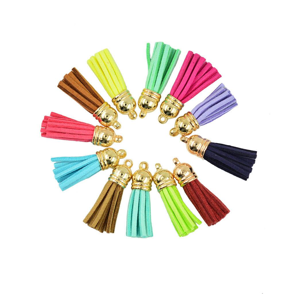 12Pcs Colorful Velvet Tassel Charms Pendants For Jewelry Bags Key Chains DIY