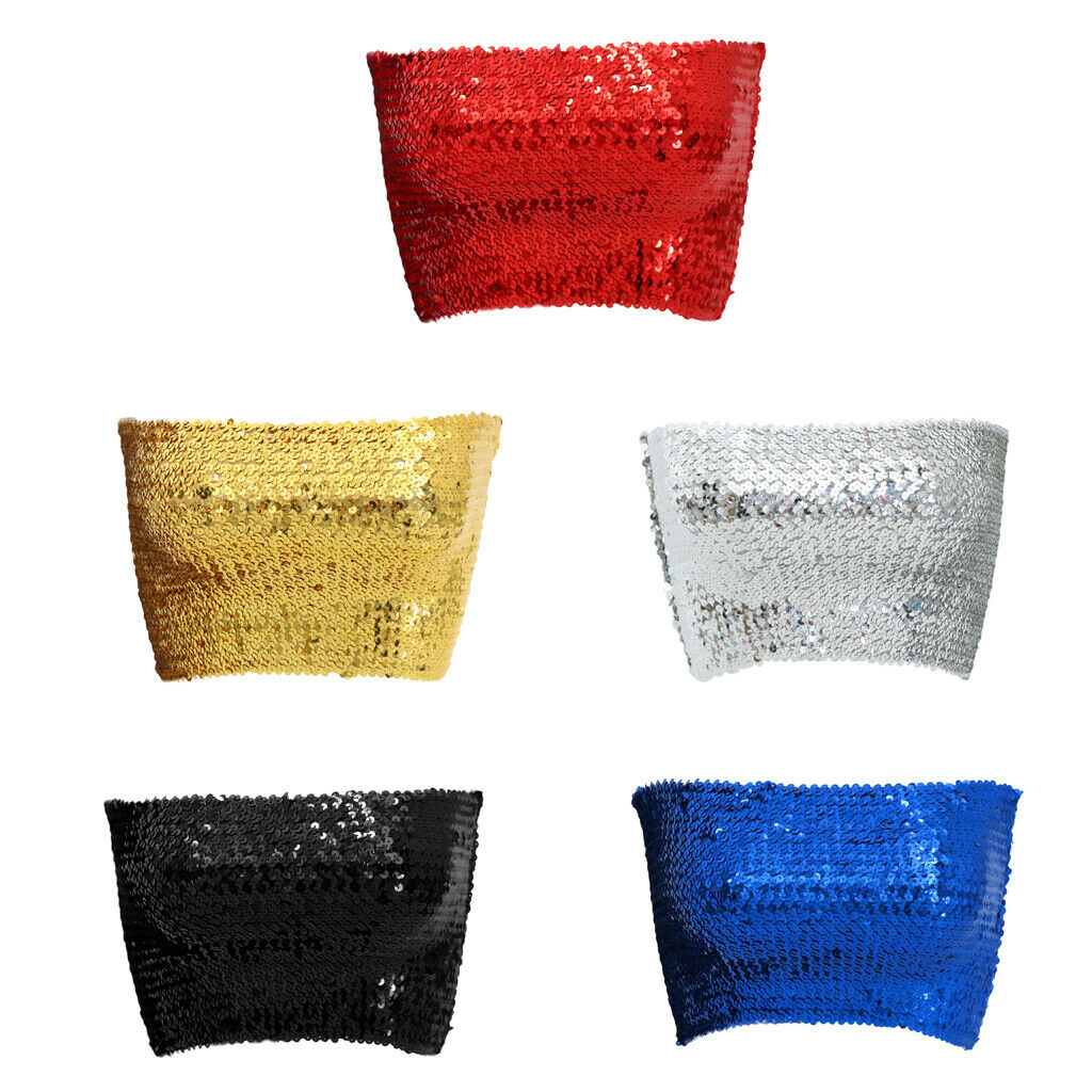 5 Pack Fashion Sequins Tube Top Stretchy Chest Wrap Crop Bra Tops Clubwear