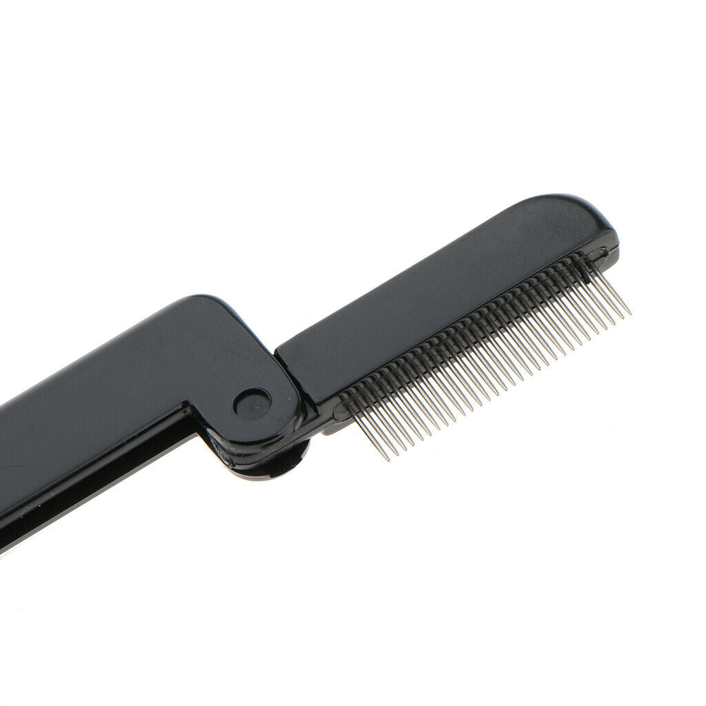 Stainless Steel Teeth Folding Eyelash Comb Eyebrow Shaper Brush Beauty Tools