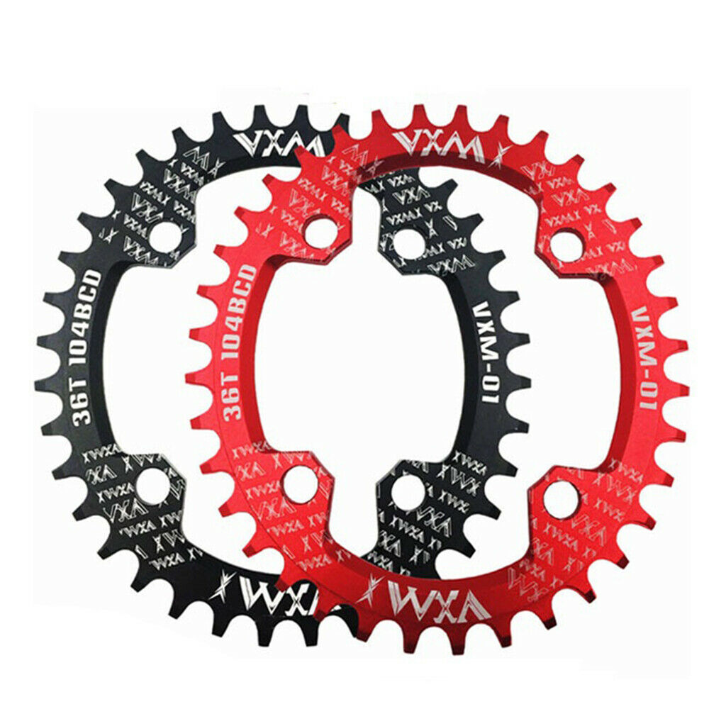 Bike Chainring 104 BCD Narrow Wide Chain Ring 1 Speed Chainwheel Black 36T