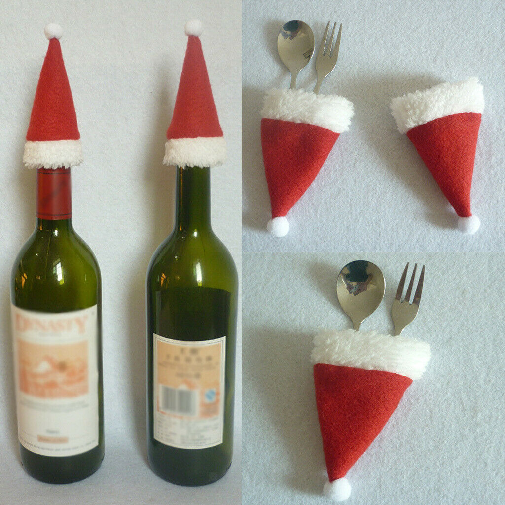 4x Mini Santa Hat, Egg Hat, Santa Hat for Crockery Bottles