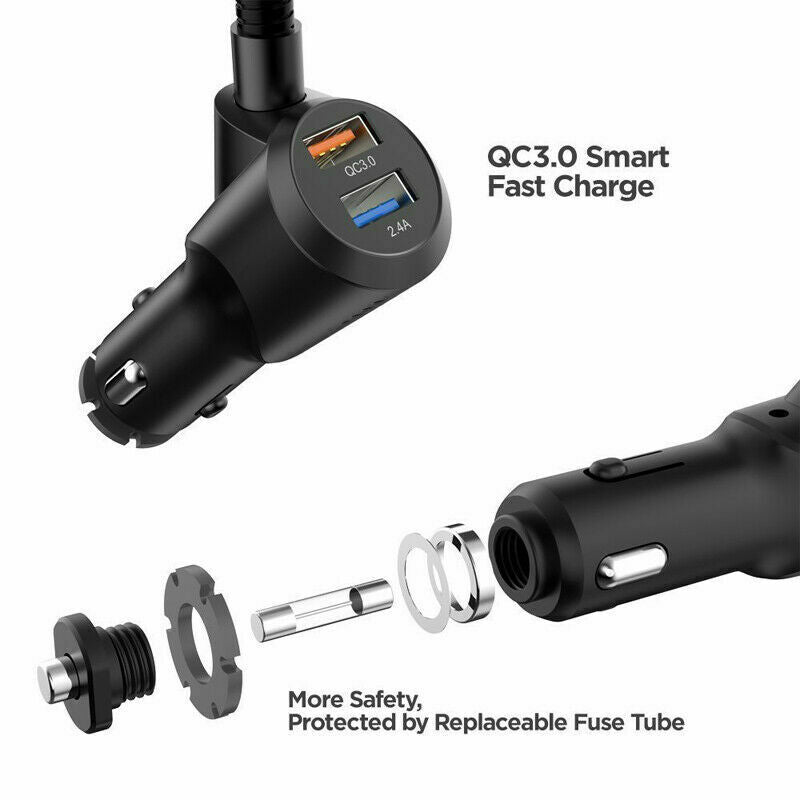 Bluetooth Auto Car FM Transmitter MP3 Player Handsfree USB Charger TF Cigar Plug