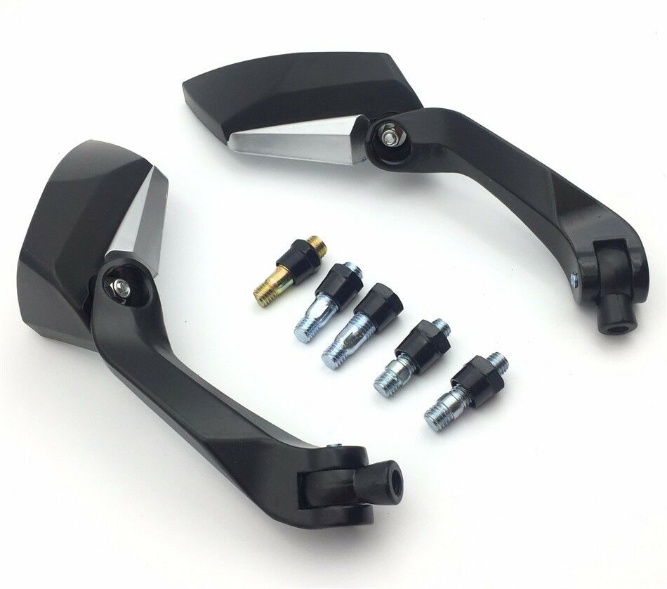 Black Mirrors 8mm 10mm For Screws 7/8" handlebar Suzuki B-King SFV650 Boulevard
