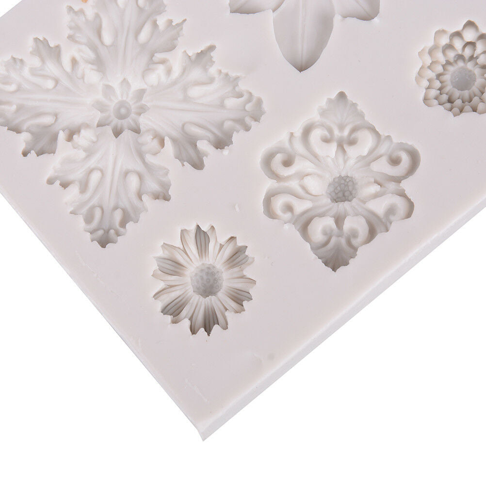 Retro flowers totem silicone mold DIY fondant cake mold chocolate mold ba.l8
