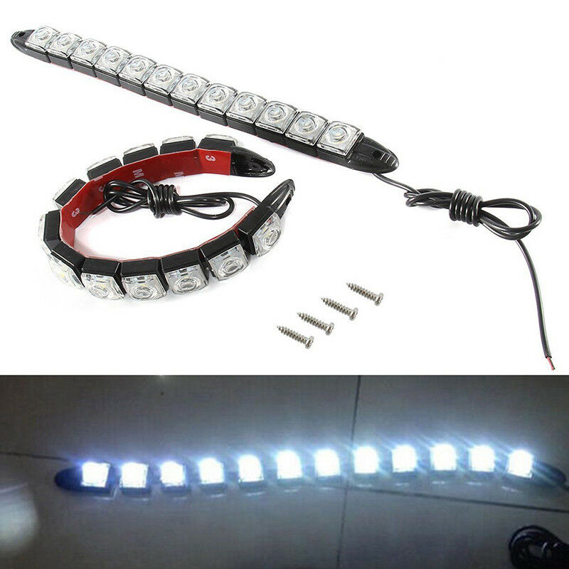 2xCar Flexible 12 LED DRL Daytime Running Light Driving Daylight Fog Light La BD