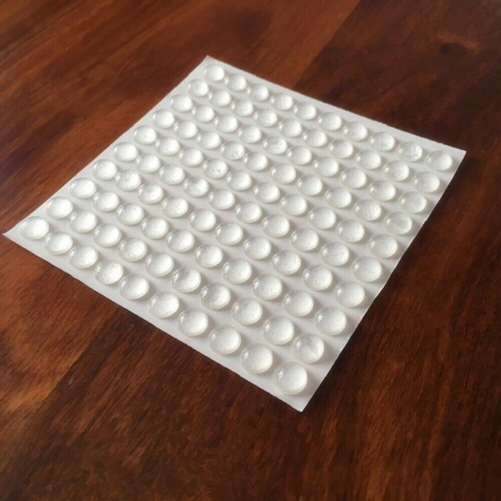 100 Self-Adhesive Rubber Feet Clear Semicircle Bumpers Door Buffer Pads Silicone