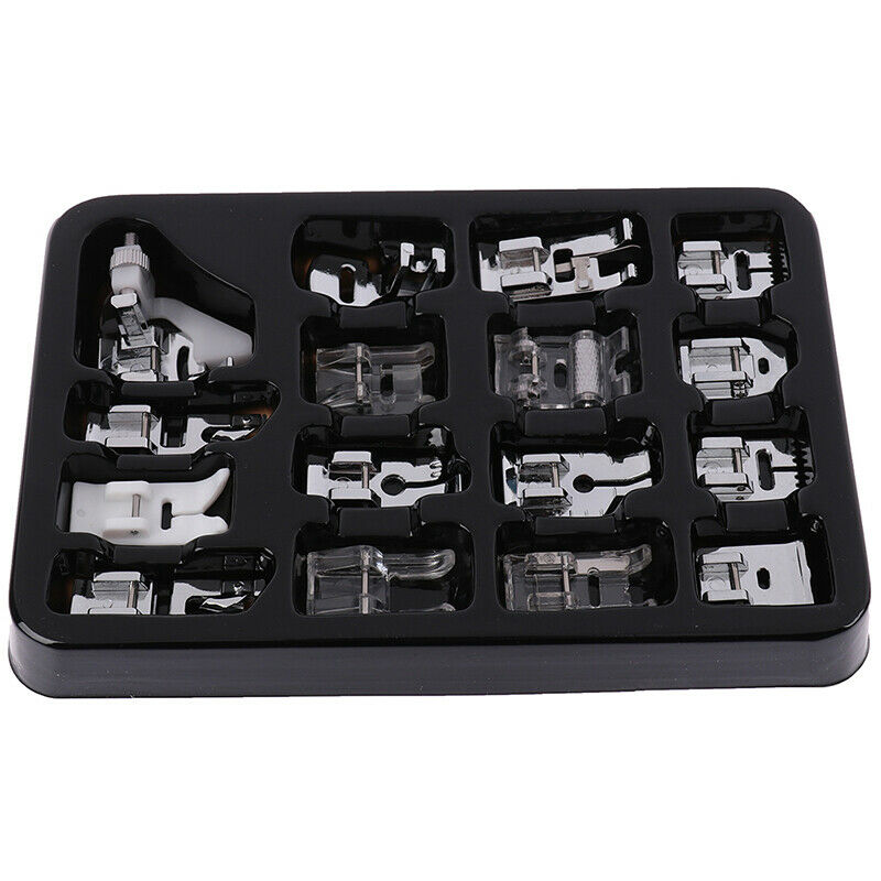 16Pcs Domestic Sewing Machine Accessories Presser Foot Feet Kit Set Hem FootBDA