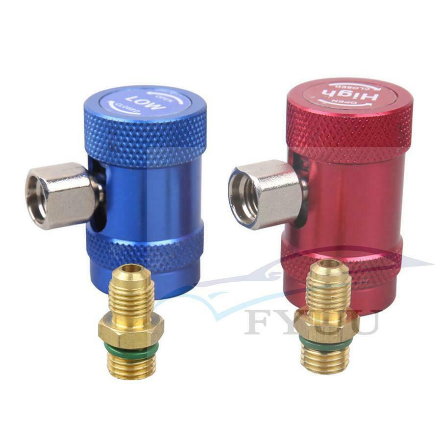 2X Car Replace A/C Air Conditioner Quick Coupler Connector Adapter for R1234YF