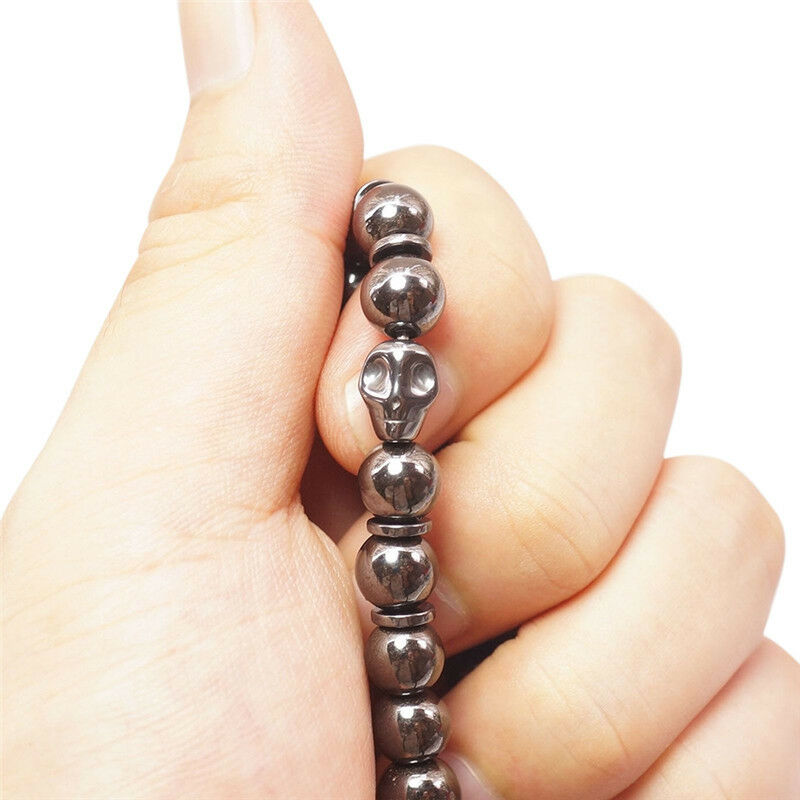 Magnetic Bracelet Skeleton Beads Hematite Stone Health Care Jewel Fx