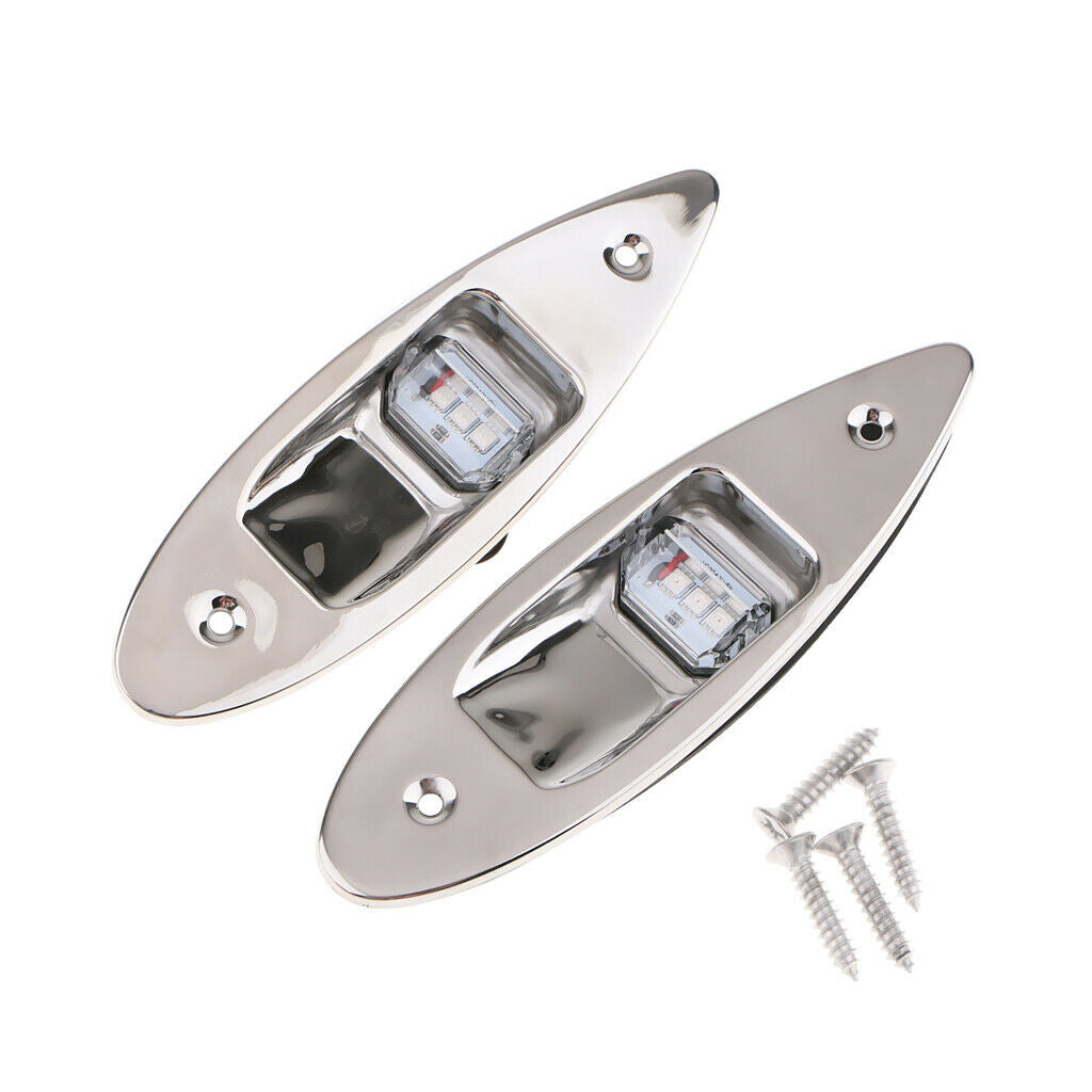 Boat LED Navigation Lights Red and Green, Marine Sailing Signal Lamp Teardrop