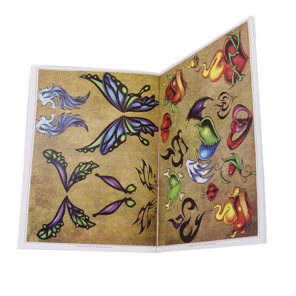 A4 Size 80 Pages Animals Flowers Demon Cross Design Tattoo Reference Book Sketch