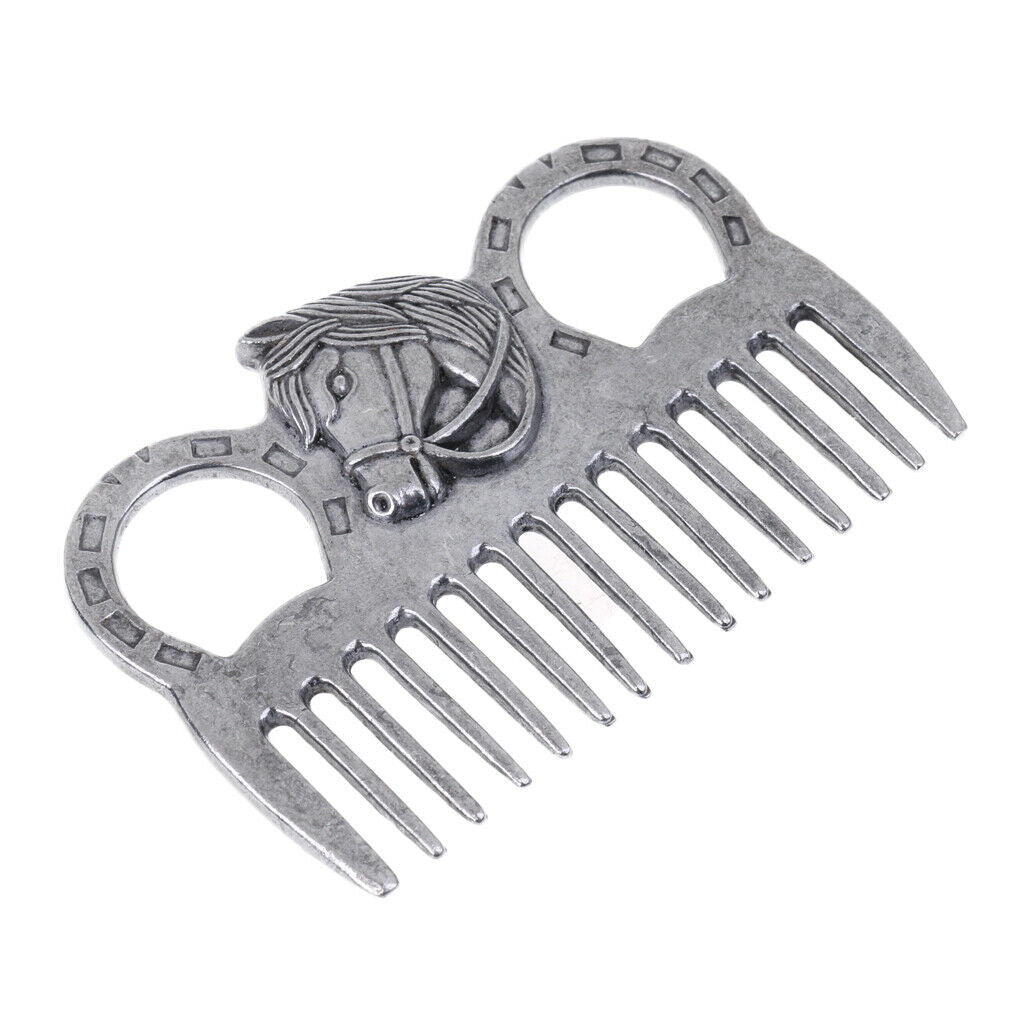 sturdy Steel Polished Horse Pony Grooming Comb Tool Currycomb Accessory