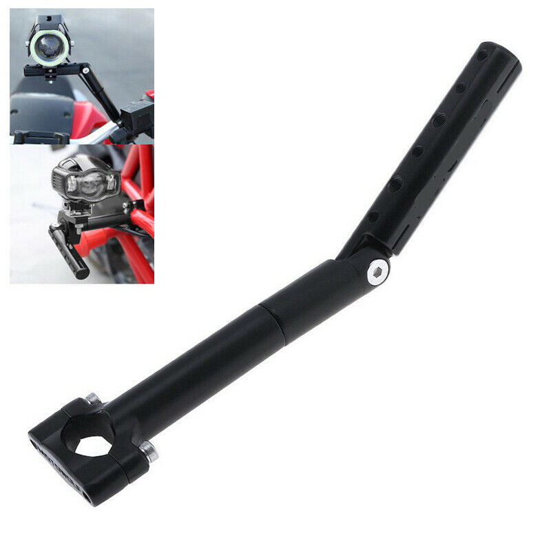 Foldable Aluminium Motorcycle Bikes Handlebar LED Light Extension Bracket Stand