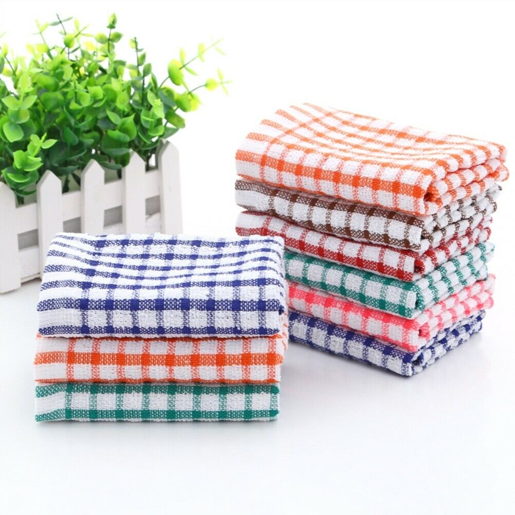 6Pcs Kitchen Tea Towels Absorbent Lint Free Catering Restaurant Cloth Dish Towel