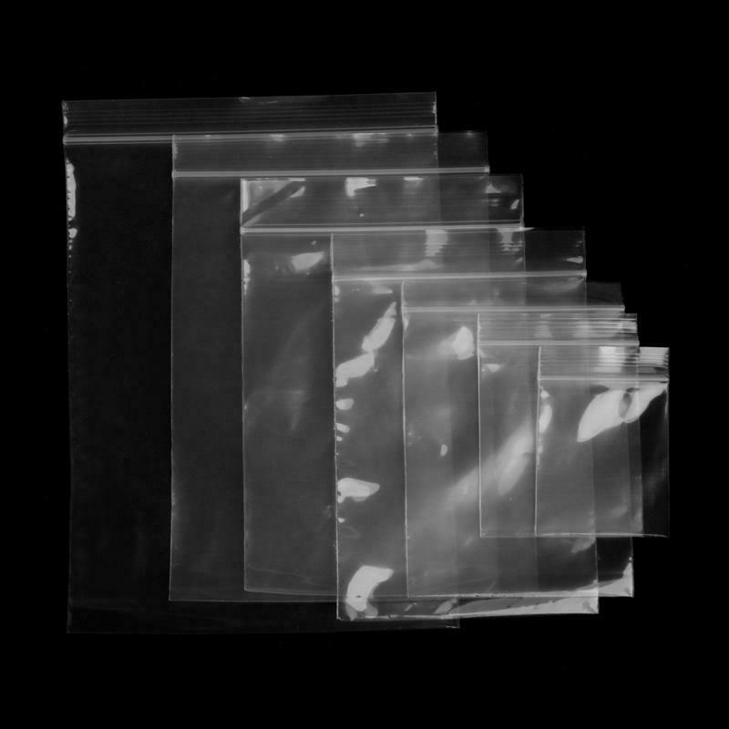 100X Clear Grip Self Press Seal Resealable Zip Lock Plastic Jewelry Bags 8 Sizes