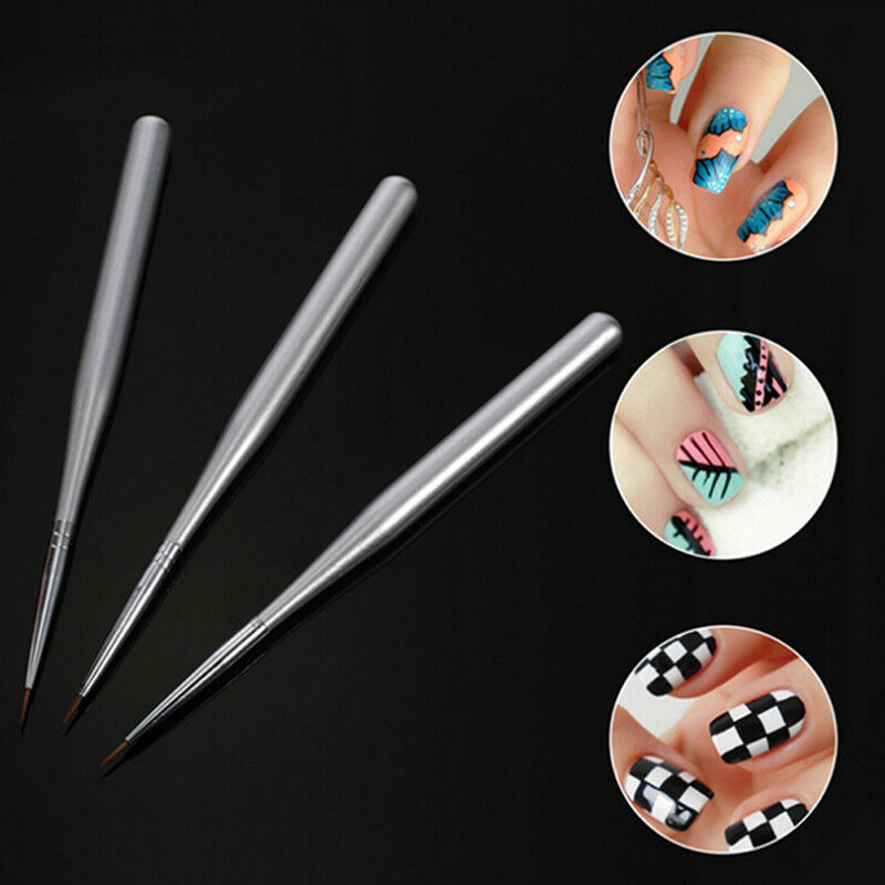 3x uv gel liner brush set painting acrylic pen gourd handle nail art tools  z Tt