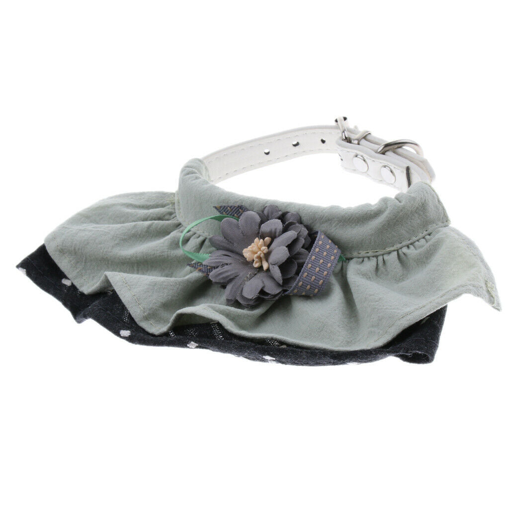 Dog Flower Collar Chest Strap with Traction Rope, Pet Dog Cat Leash Green M