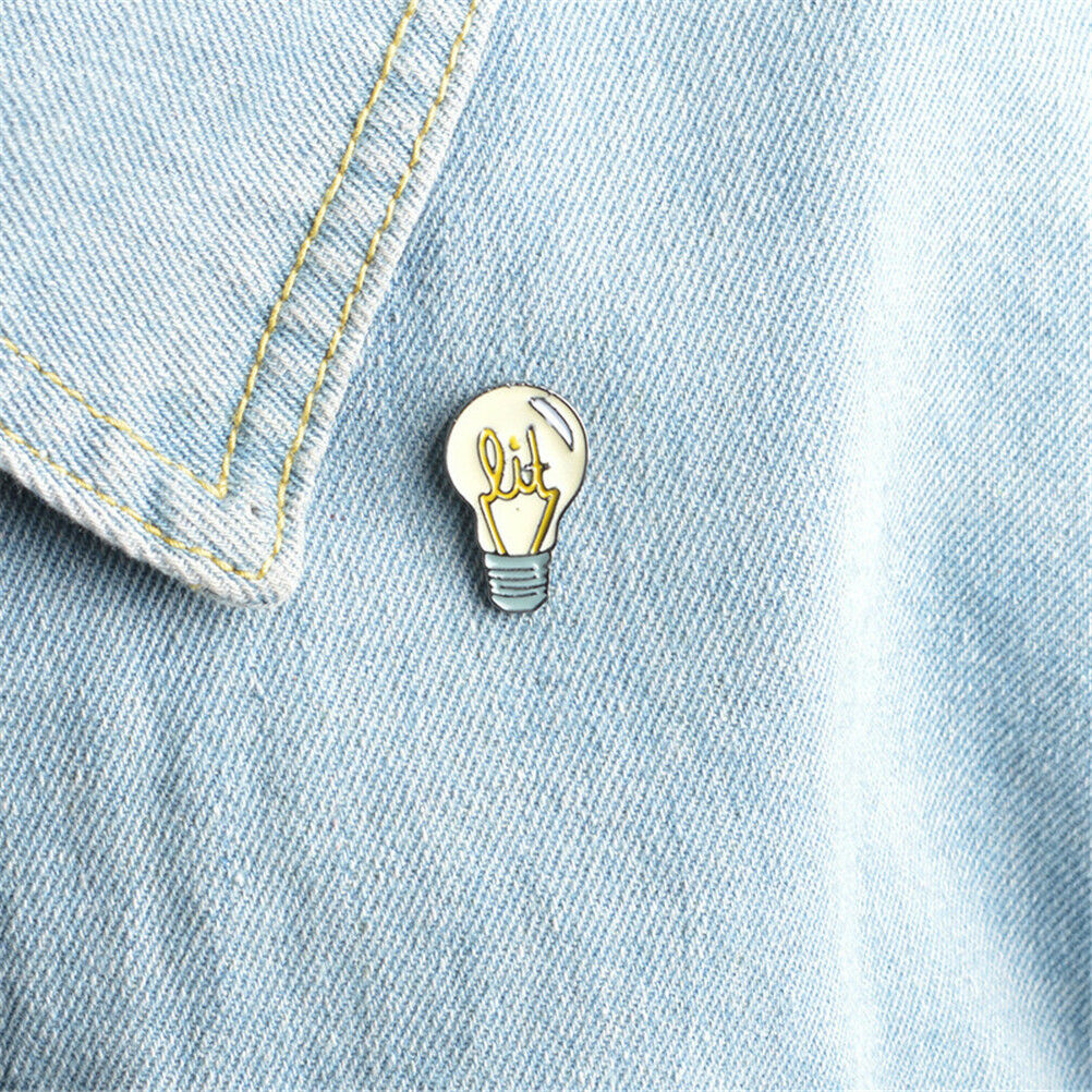 Light bulb Brooch Pin Alloy Enamel Brooch Jacket Backpack Shirt Pin Badg.l8