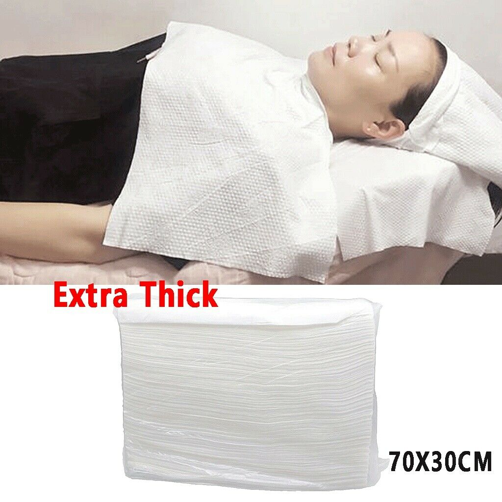 50Pcs Hairdressing Disposable Towels Toilet Bathroom Salon Tanning White