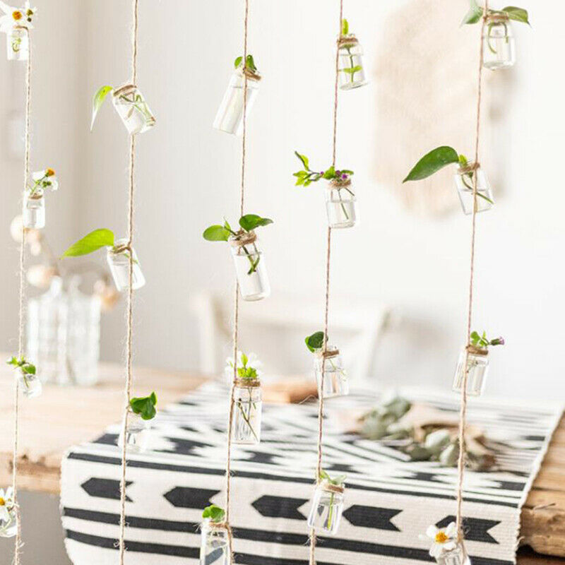 Wind Chimes Style Decor Glass Vase 1 Strings Hanging Vase With 8 Mini BottleFCA