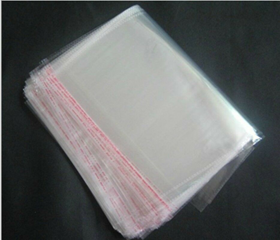 50pcs Self Adhesive Resealable 8X14cm Clear Plastic Cellophane Bag/Packaging