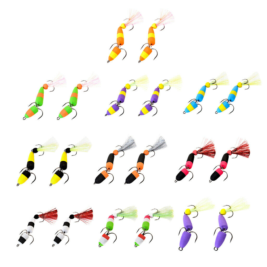 2Packs Fishing Lures Floating Baits Swimbaits 2 Treble Fishhooks Crankbaits