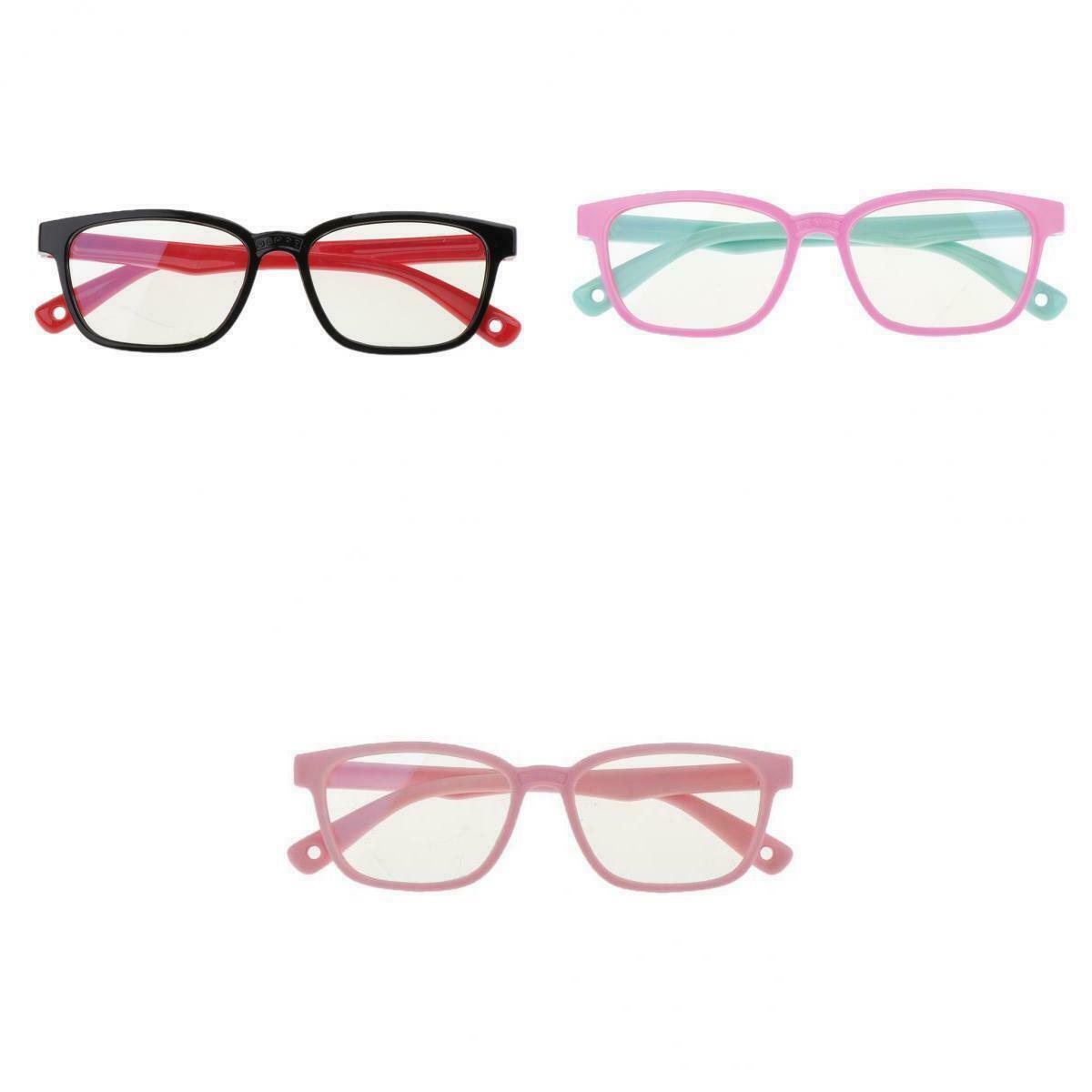 3pcs Kids Eyeglasses Blue-blocking Soft Silicone Frame Computer Glasses