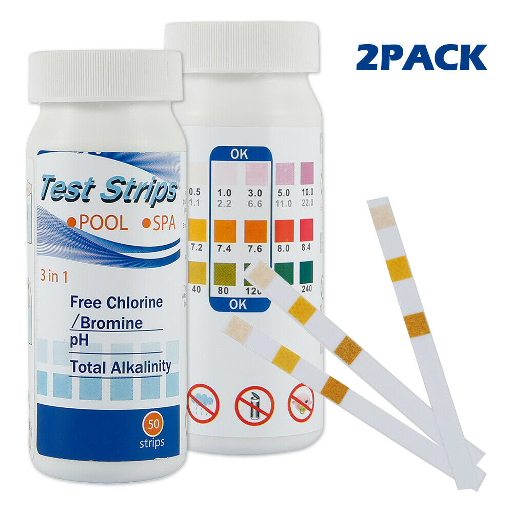 100x PH Chlorine Dip Test Strips Hot Tub SPA Swimming Pool Tester Paper US