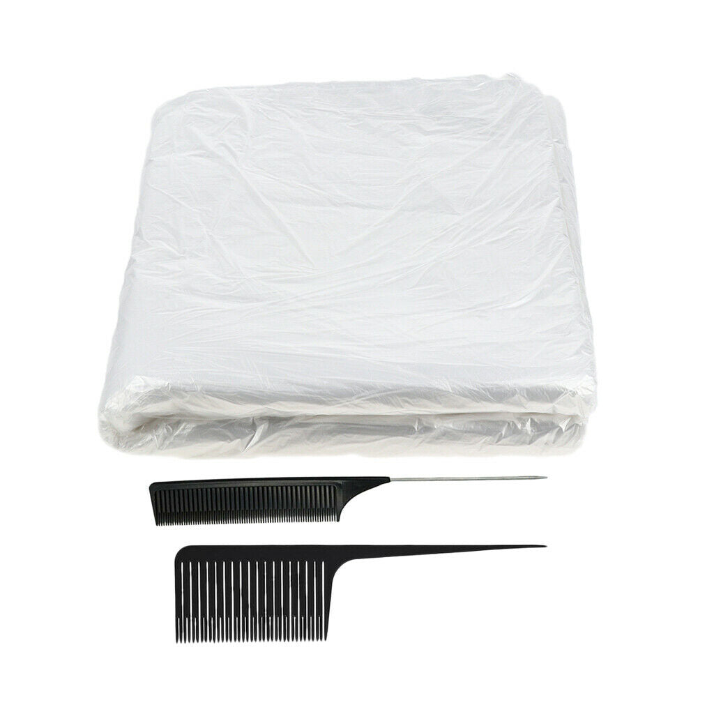 50x Hair Cutting Capes Hair Styling Dyeing Apron Bib w/ Salon Wave Hair Comb