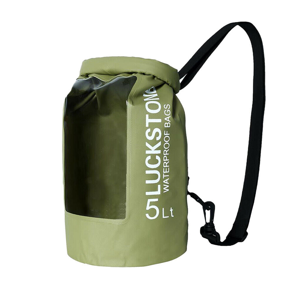 5L Waterproof Dry Bag Backpack for Beach Kayak Canoe Fishing Camping Green