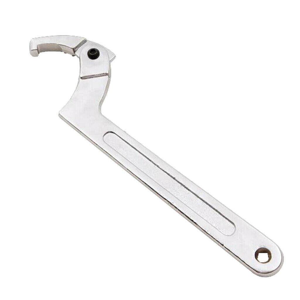 Chrome Vanadium Adjustable Spanner Hook Wrench Tool 32-76mm Square Head