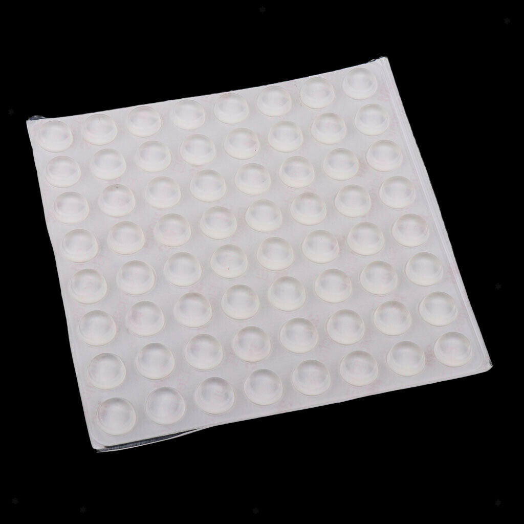 100 pieces silicone bumpers clear round rubber cushion pads for furniture desk