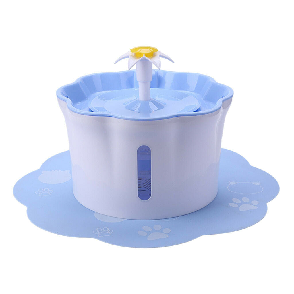 Pet Flower Shape Automatic Water  for Cat Dog Drinking 2.6L Blue with