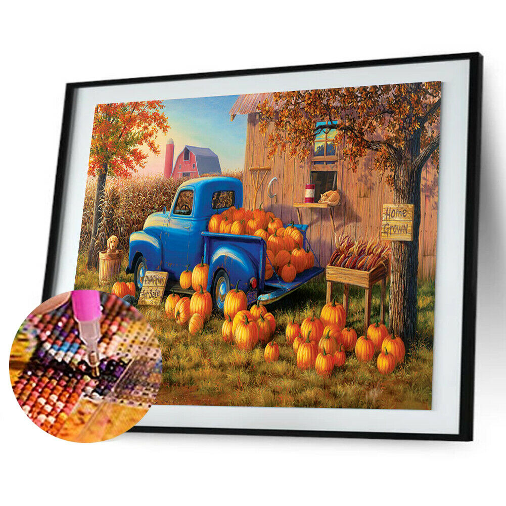 5D DIY Diamond Painting Full Drill Cross Stitch Pumpkin Carriage Picture @