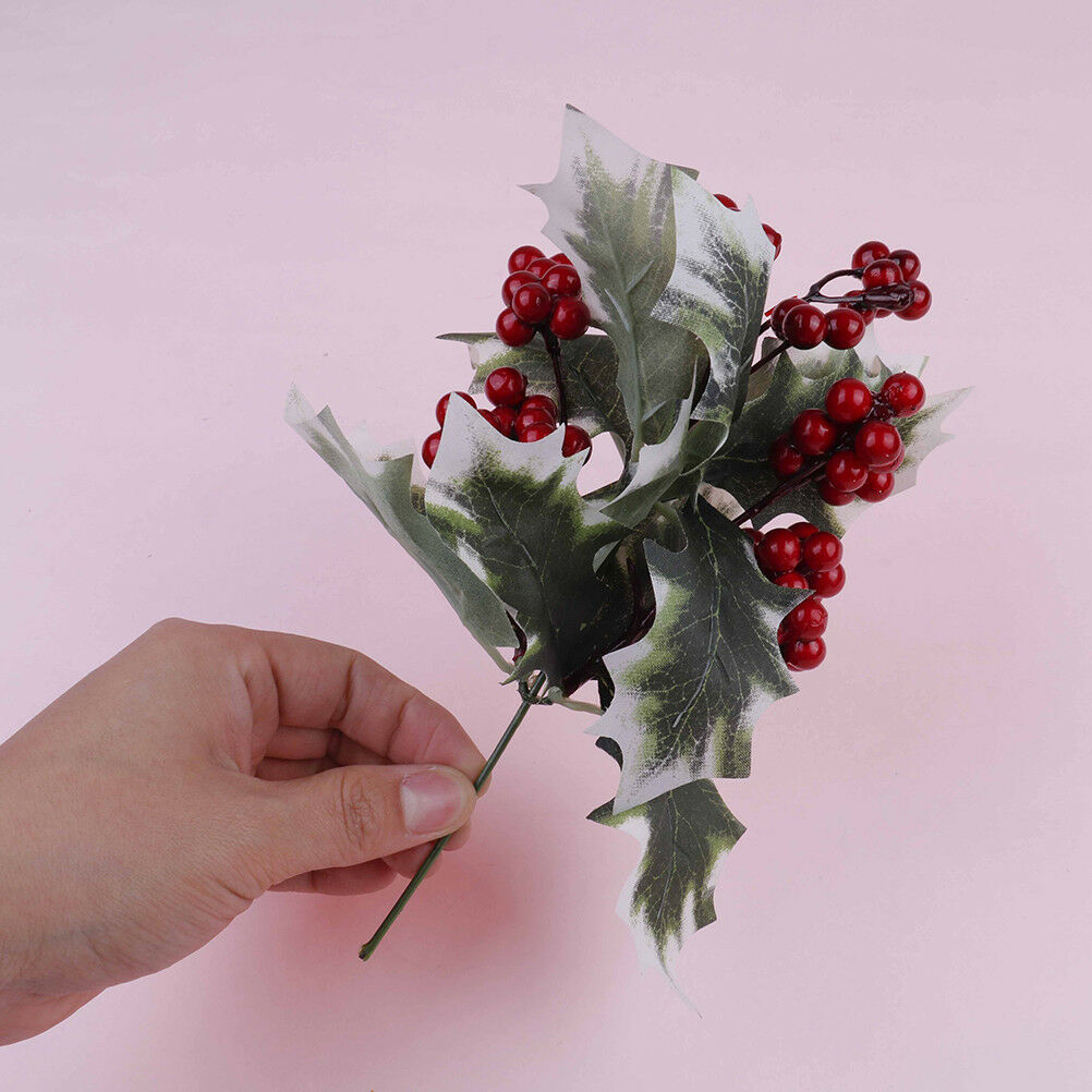 22cm Artificial Flower Red Berries Christmas Flower New Year's Tree Decora.l8
