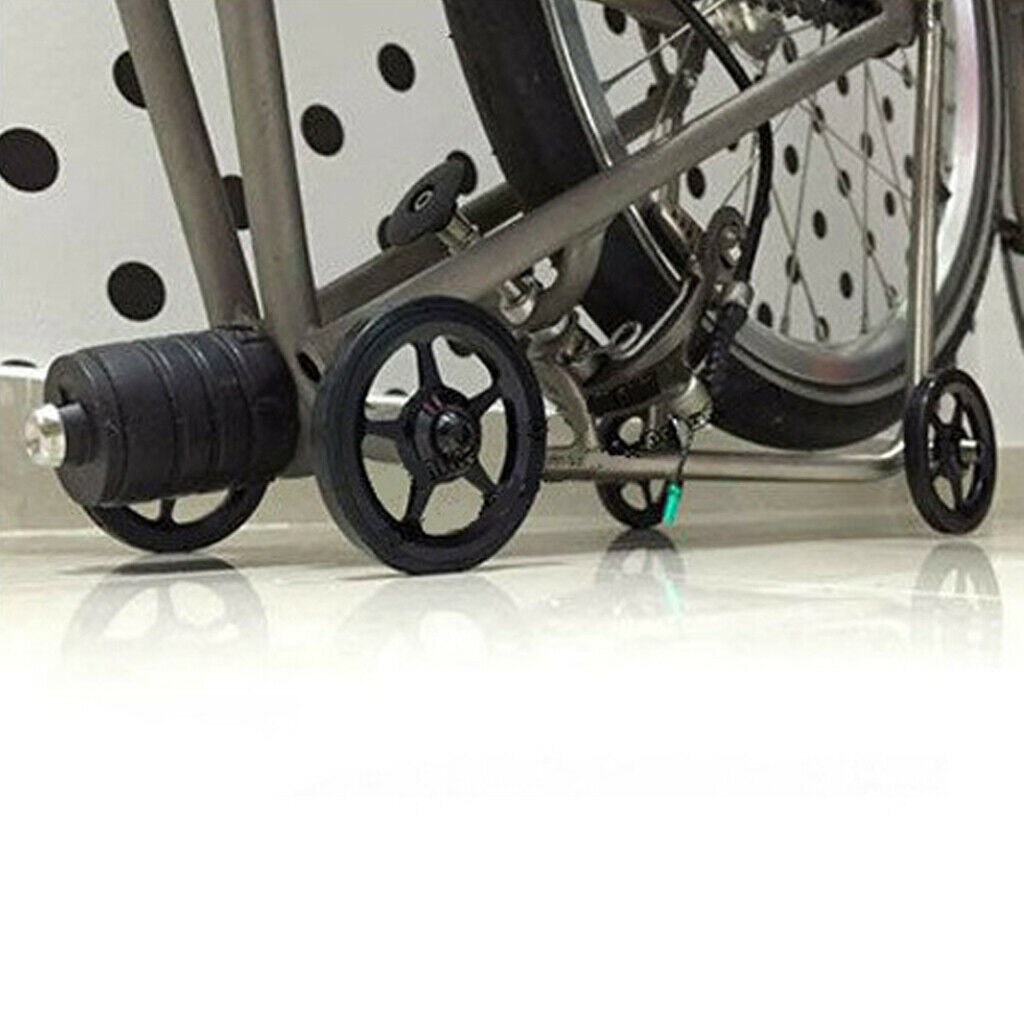 4pc Bike Easy Wheels 6cm Folding Bicycle Easywheel for Brompton Wheel Black