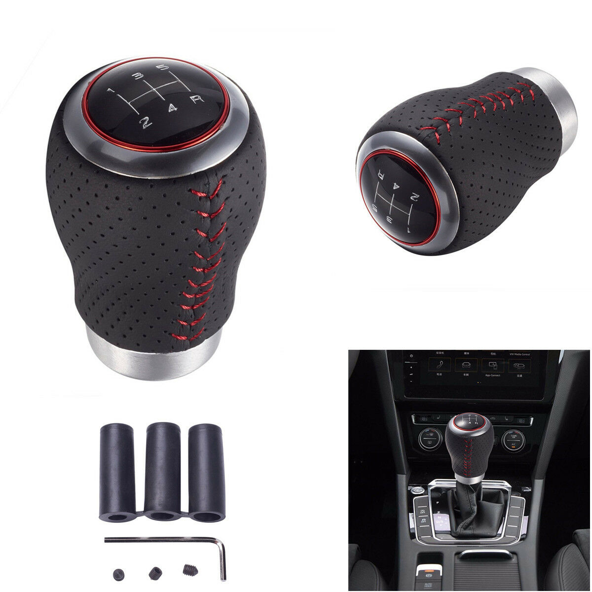 5 Speed Manual Transmission Car Gear Shift Knob Handle Stick Head Shifter Lever