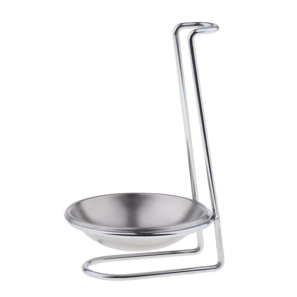 2pcs Kitchen Lid Spoon Rest Stand Stainless Steel Utensils Holder for Table