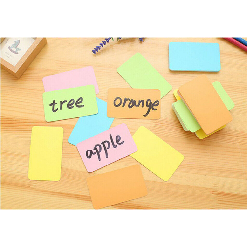 Blank Paper Index Flash Note Cards Party Learning Card 90x54mm 6 Colors
