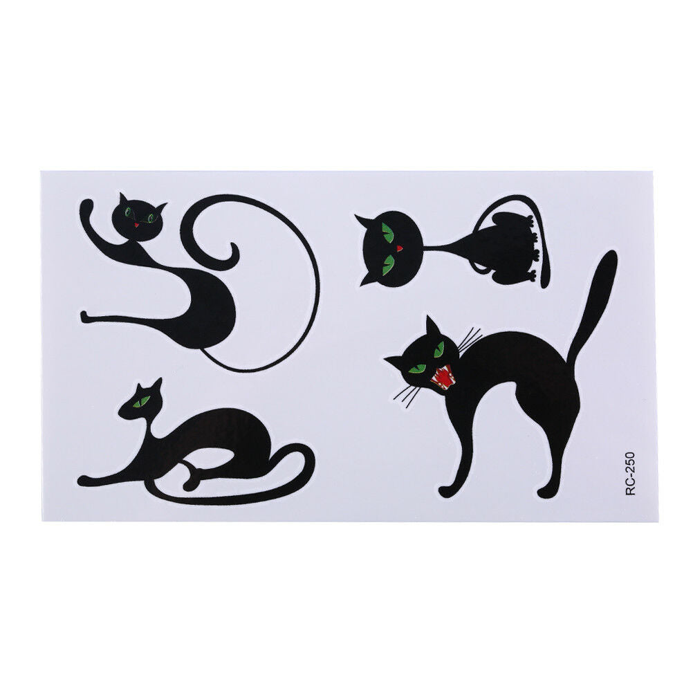 Horror Cat Waterproof Arm Temporary Tattoo Stickers Body Art Removable Tatoos Rf