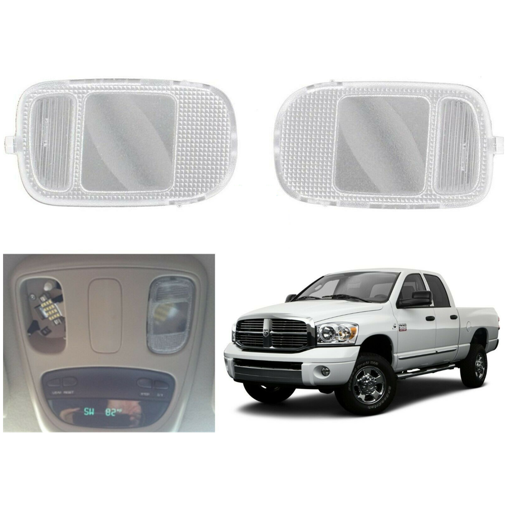 For Dodge Ram 2002-2010 Console Dome Map Light Lamp Lens Covers 1 Pair ( 2pcs )