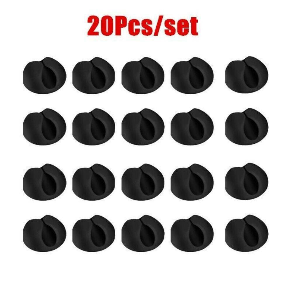 20 Pcs Cable Clips Grip Desk Wall Organizer Desktop Sticky Wire Cord USB Holder~