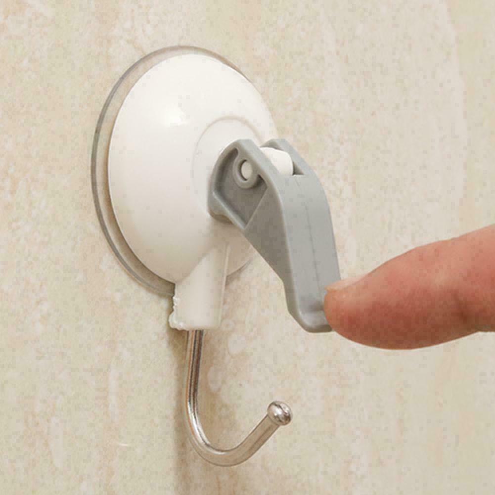 2Pcs Vacuum Suction Cup Hook Snap Lever Bathroom/Kitchen M2C5 Sucker Holder W8Z8