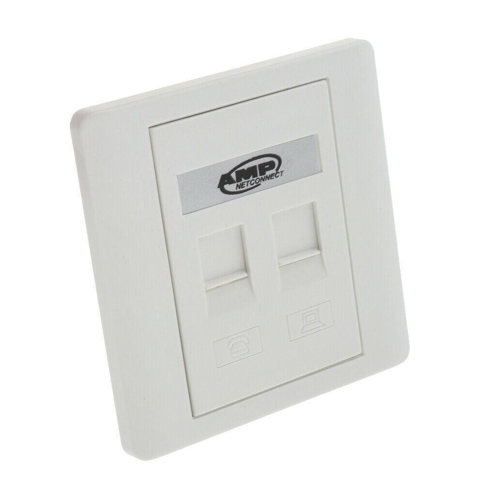 Face Plate Wall Socket /RJ11 Ethernet Single Gang 2 Ports with Keystone