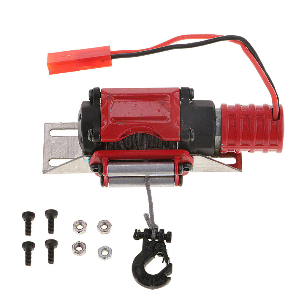 1/10 Scale Winch With Steel Wire for D90 SCX10 -4 RC Rock Crawler Red