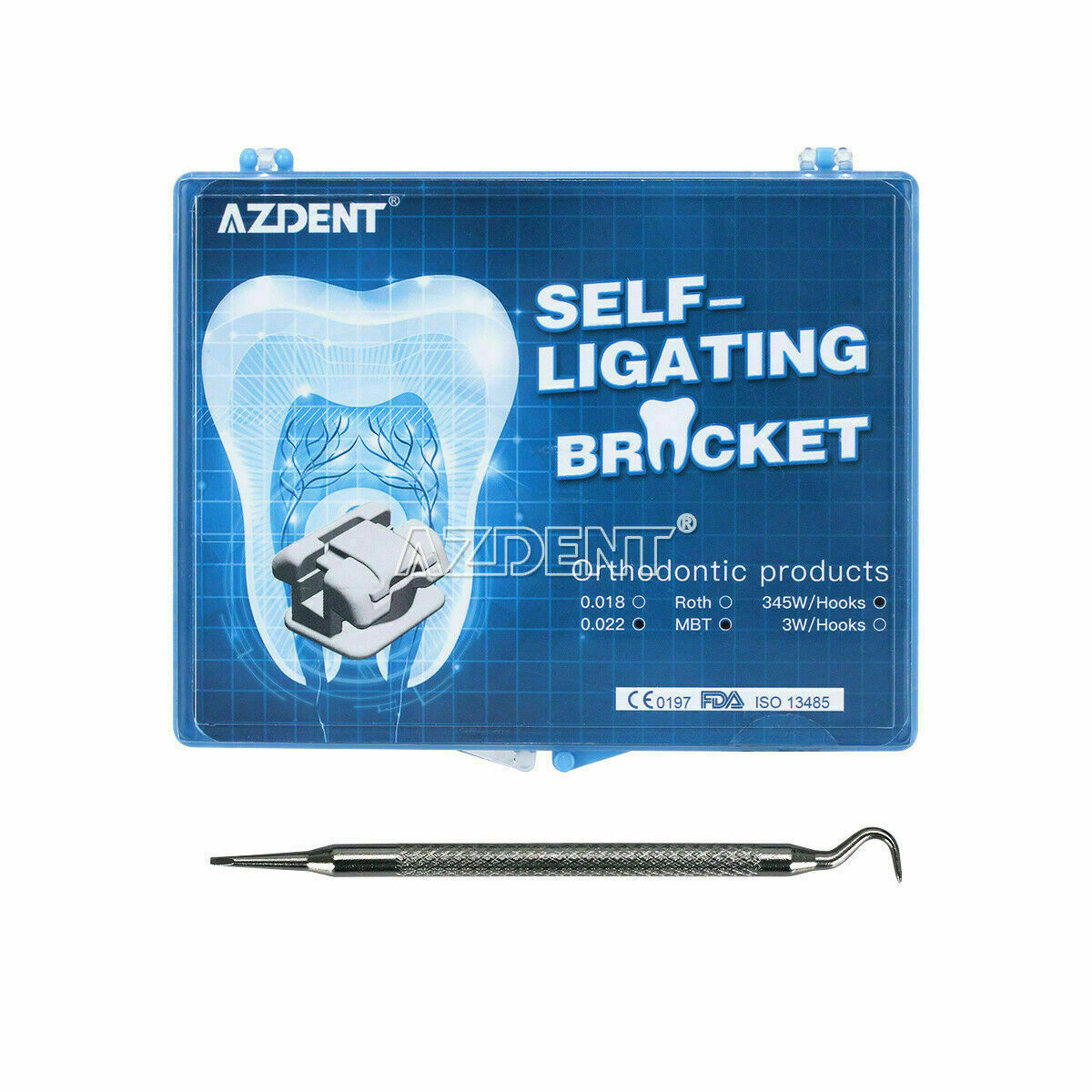 Self-Ligating Brackets with Buccal Tube MBT 022" 345 Hooks Dental Orthodontics
