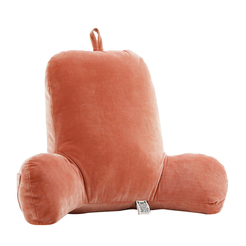 Large Bedrest Hollow Cotton Reading Pillow with Removable Cover Pink